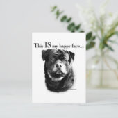Rottweiler Happy Face Postkarte (Stehend Vorderseite)