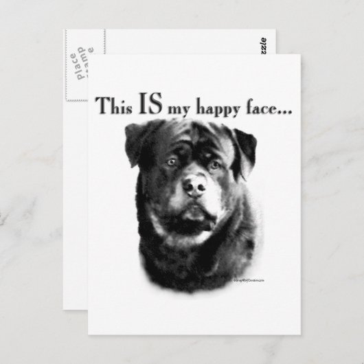 Rottweiler Happy Face Postkarte (Vorne/Hinten)