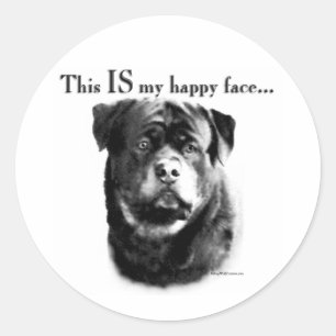 Rottweiler Happy Face Sticker