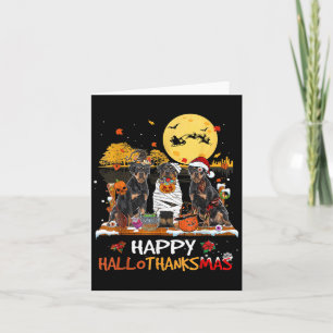 Rottweiler Happy Hallothanksmas Halloween Thanksgi Karte