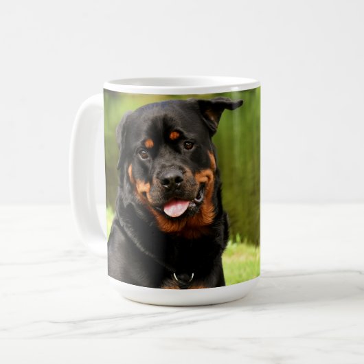 Rottweiler Happy Kaffeetasse (Vorderseite Links)