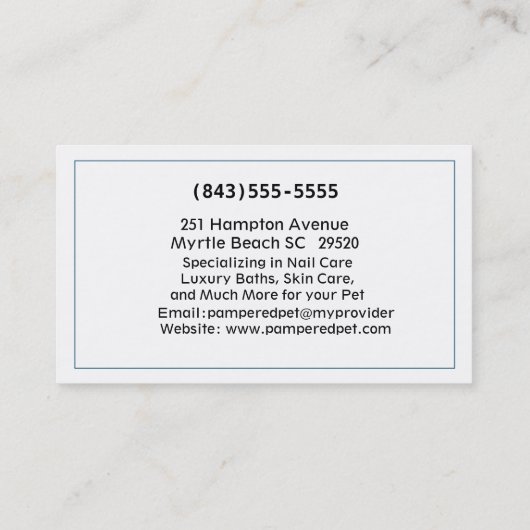 Rottweiler Haustier Groomer/Tierärztin/Sitze Visitenkarte (Rückseite)