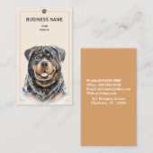 Rottweiler Haustier Groomer/Tierärztin/Sitze Visitenkarte (Vorne/Hinten)