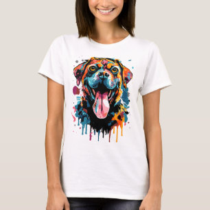 Rottweiler Head T - Shirt - Rottweiler Colorful Do