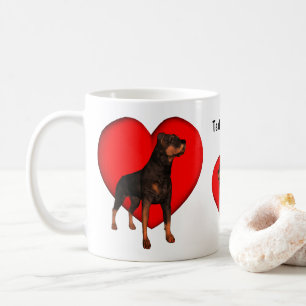 Rottweiler Heart Dog Lover Personalisiert Kaffeetasse
