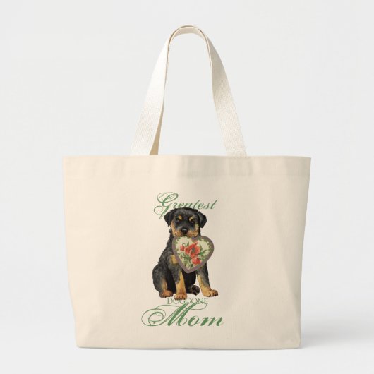 Rottweiler Heart Mama Jumbo Stoffbeutel (Vorne)