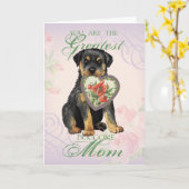 Rottweiler Heart Mama Karte (Gelbe Blume)