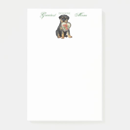 Rottweiler Heart Mama Post-it Klebezettel (Vorderseite)