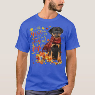 Rottweiler Herbst Verließ nur ein Mädchen, das Lie T-Shirt