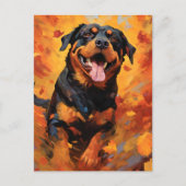 Rottweiler HerbstErntedank Postkarte (Vorderseite)