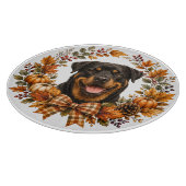 Rottweiler-Herbstkranz Schneidebrett (Ecke)