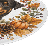 Rottweiler-Herbstkranz Schneidebrett (Ecke)