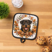 Rottweiler-Herbstkranz Topflappen (Oben Unten)
