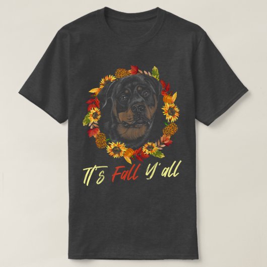 Rottweiler Herbstsaison Leopard Pumpkin Dog T-Shirt (Design vorne)