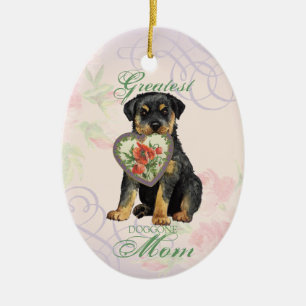 Rottweiler Herz Mama Keramik Keramik Ornament