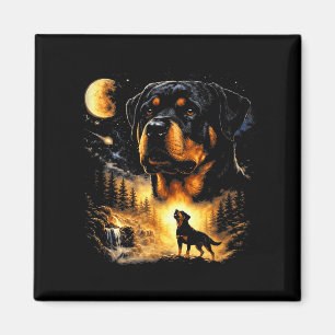 Rottweiler heult zum Mond vintage 90er lustig Magnet
