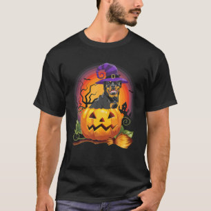 Rottweiler Hexenkürbis Halloween Hund Lover T-Shirt