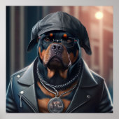 Rottweiler Hipster Dog Poster (Vorne)