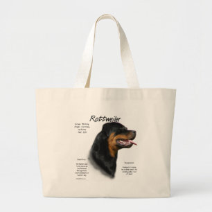 Rottweiler History Design Jumbo Stoffbeutel