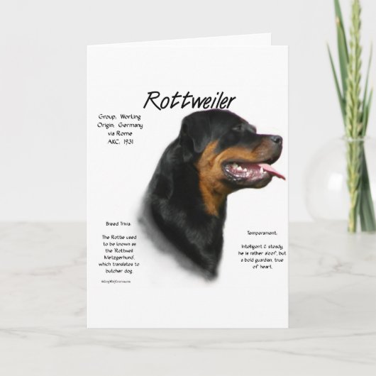 Rottweiler History Design Karte (Vorderseite)
