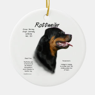 Rottweiler History Design Keramik Ornament