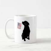 Rottweiler Holding US-amerikanische Flagge Kaffeetasse (Links)
