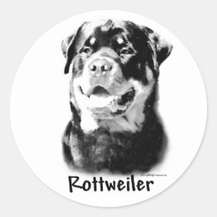 Rottweiler Holzkohlen-Aufkleber Runder Aufkleber