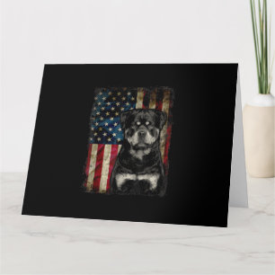 Rottweiler-Hund 4. Juli amerikanischer Flagge patr Karte