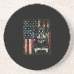 Rottweiler Hund 4. july amerikanischer Fahnenpatri Getränkeuntersetzer