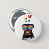 Rottweiler Hund am Valentinstag des Herzens Button (Vorne & Hinten)