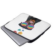 Rottweiler Hund am Valentinstag des Herzens Laptopschutzhülle (Vorne Knopf)