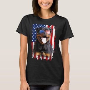 Rottweiler Hund American Flag 4. Juli Independe T-Shirt