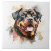 Rottweiler, Hund, Aquarell Fliese (Vorderseite)