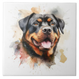 Rottweiler, Hund, Aquarell Fliese