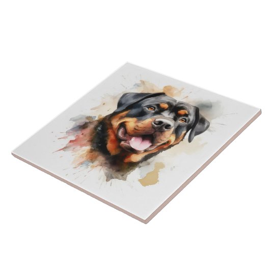 Rottweiler, Hund, Aquarell Fliese (Seite)