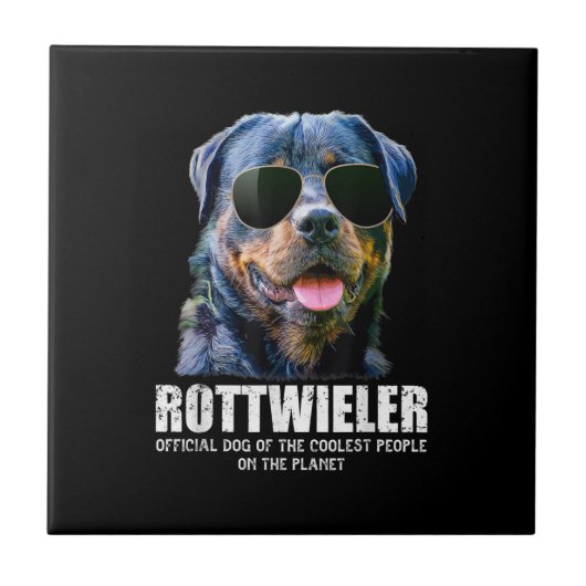 Rottweiler Hund der Coolststen Menschen auf dem Pl Fliese (Vorderseite)