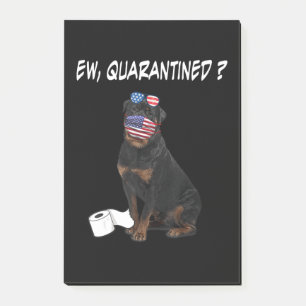 Rottweiler Hund Ew isolierte Hunde, die eine Gesic Post-it Klebezettel
