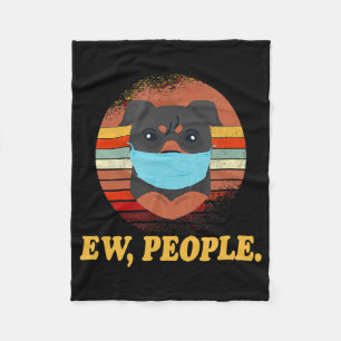 ROTTWEILER Hund Ew Leute tragen eine Gesichtsmaske Fleecedecke