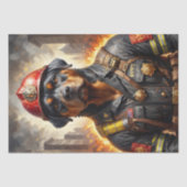 Rottweiler Hund Feuerwehrmann - Decoupage - Seidenpapier (Vorderseite)