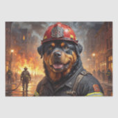 Rottweiler Hund Feuerwehrmann - Decoupage - Seidenpapier (Vorderseite)