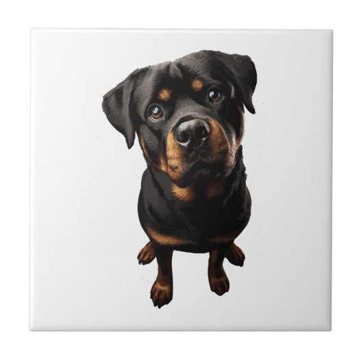 Rottweiler Hund Fliese (Vorderseite)
