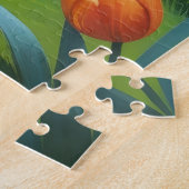 Rottweiler-Hund-Frühlingsblumen-Gemälde Puzzle (Seite)