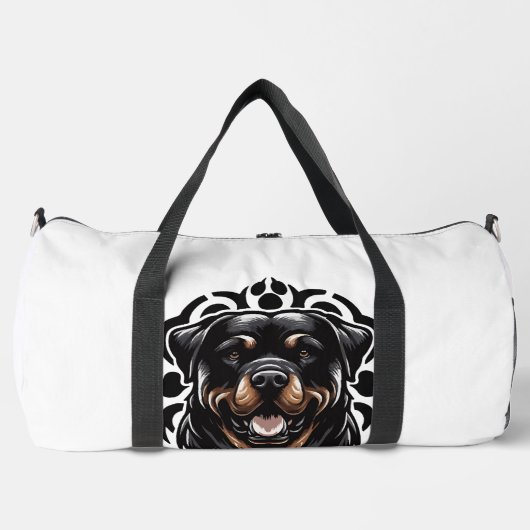 Rottweiler-Hund Gesicht Duffle Bag (Vorderseite)