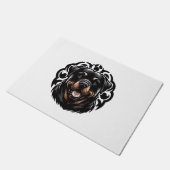 Rottweiler-Hund Gesicht Fußmatte (Schrägansicht)