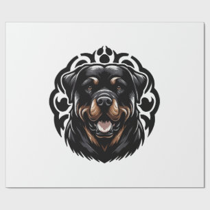 Rottweiler-Hund Gesicht Geschenkpapier