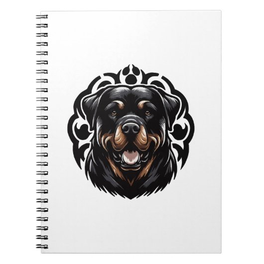 Rottweiler-Hund Gesicht Notizblock (Vorderseite)