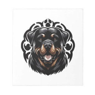 Rottweiler-Hund Gesicht Notizblock