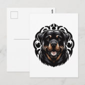 Rottweiler-Hund Gesicht Postkarte (Vorne/Hinten)