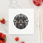 Rottweiler-Hund-Gesicht Serviette (Beispiel)