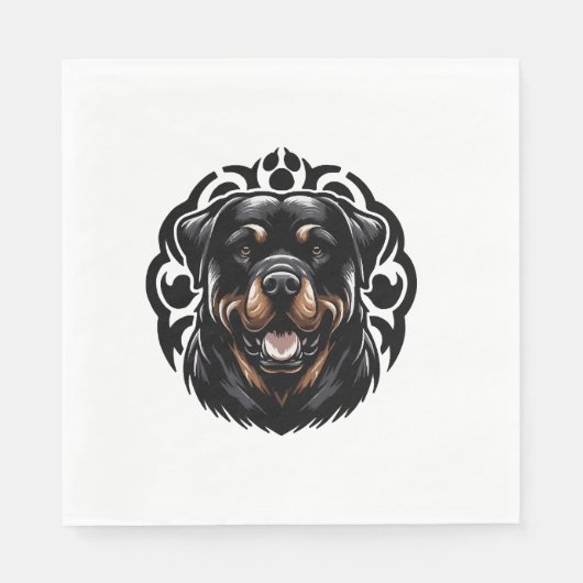 Rottweiler-Hund-Gesicht Serviette (Vorderseite)